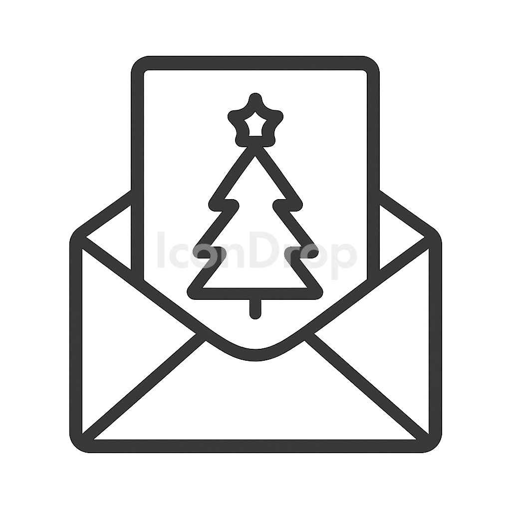 Christmas Icon Mail Outline