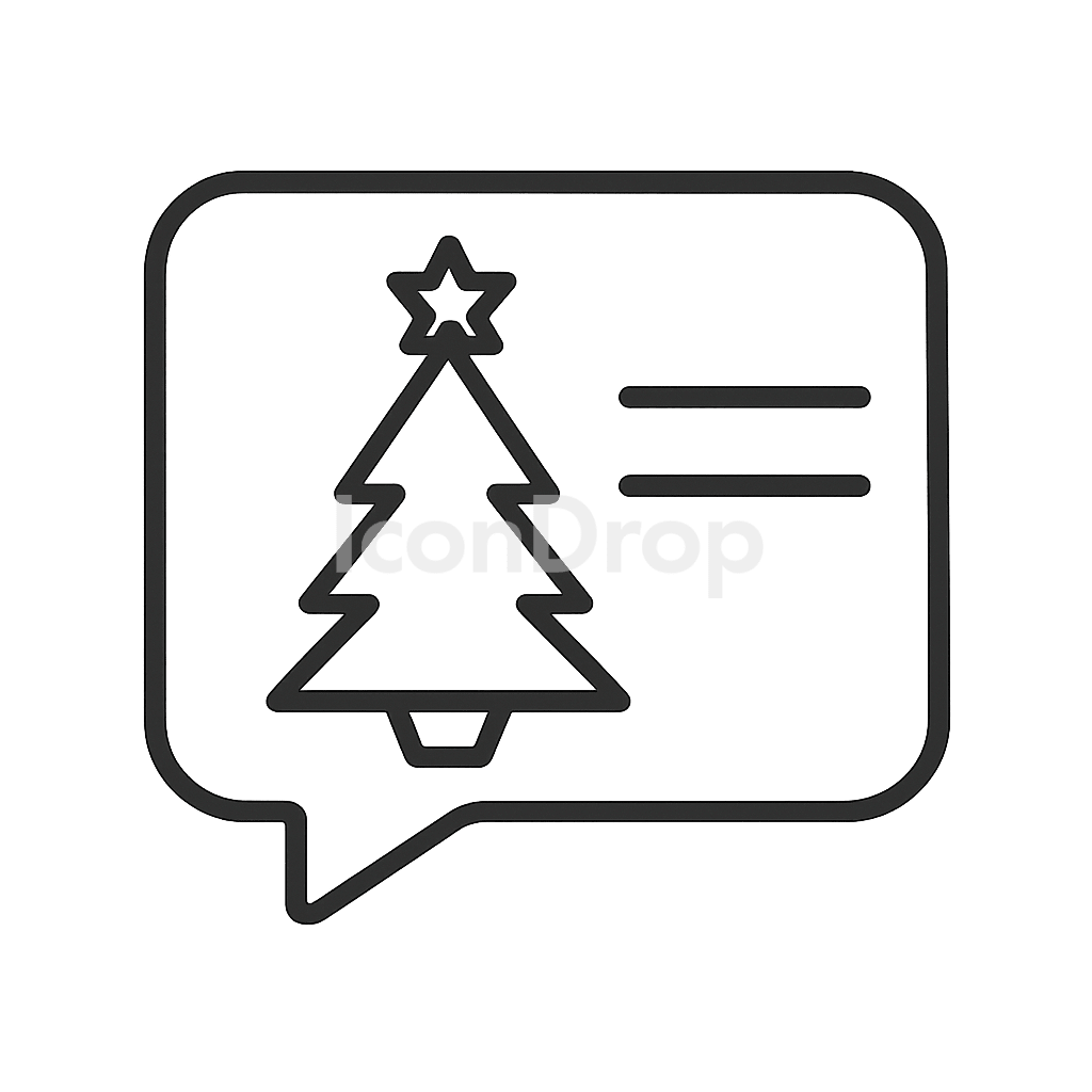 Christmas Icon Messages Outline