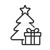 クリスマスのアイコン(アウトライン)