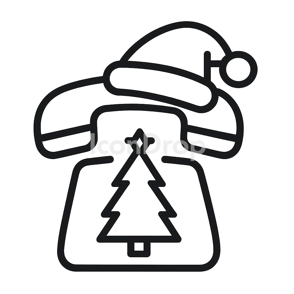 Christmas Icon Phone Outline