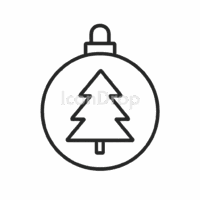 Christmas Icon Round Outline
