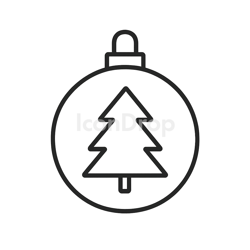 Christmas Icon Round Outline