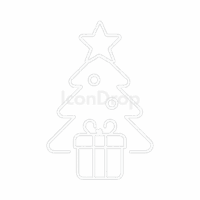 白いクリスマスアイコン(アウトライン)