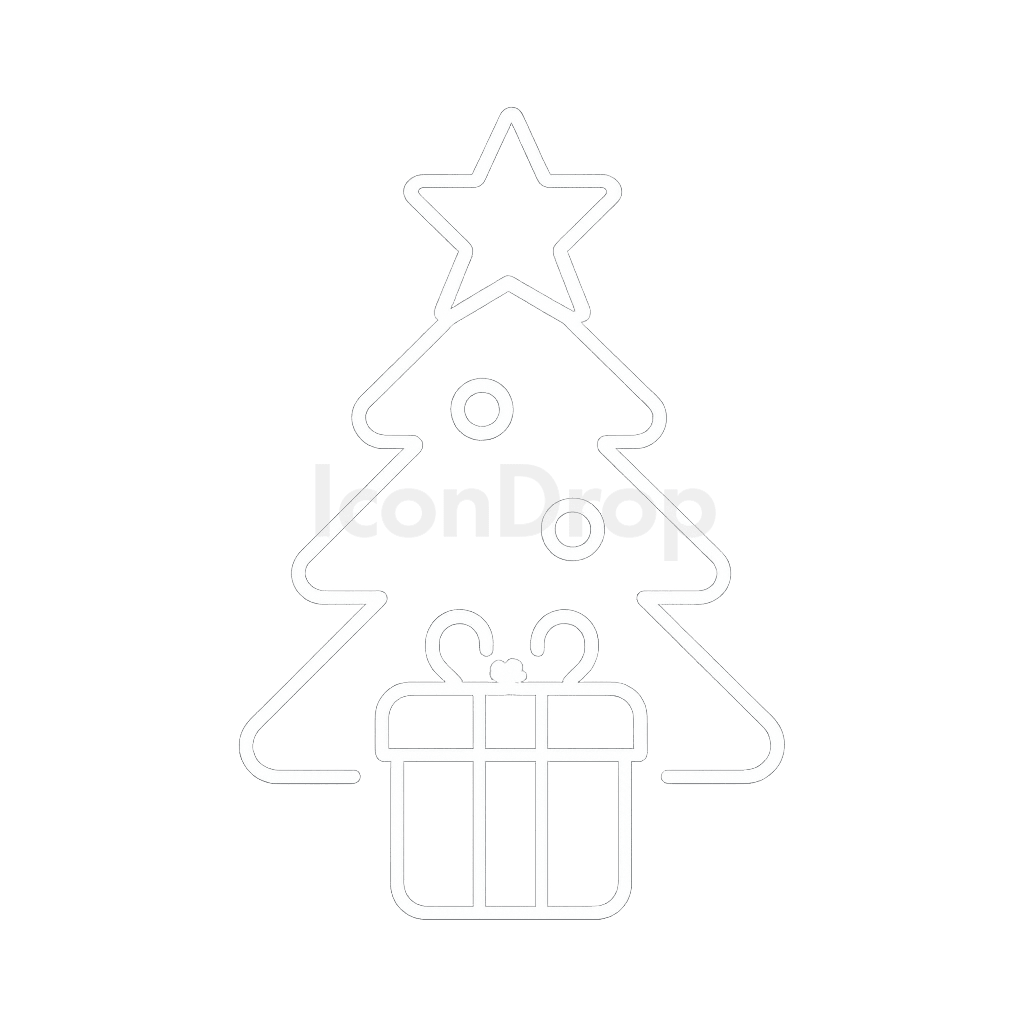 白いクリスマスアイコン アウトライン