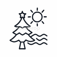 Christmas In July Icon Outline