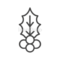 Christmas Leaf Icon Outline