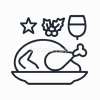 Christmas Lunch Icon Outline