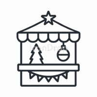 Christmas Market Icon Outline