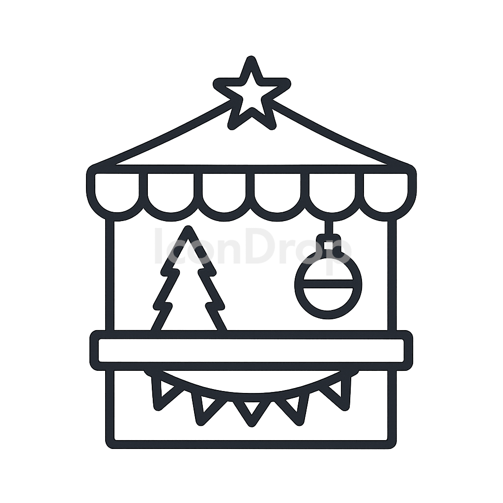 Christmas Market Icon Outline