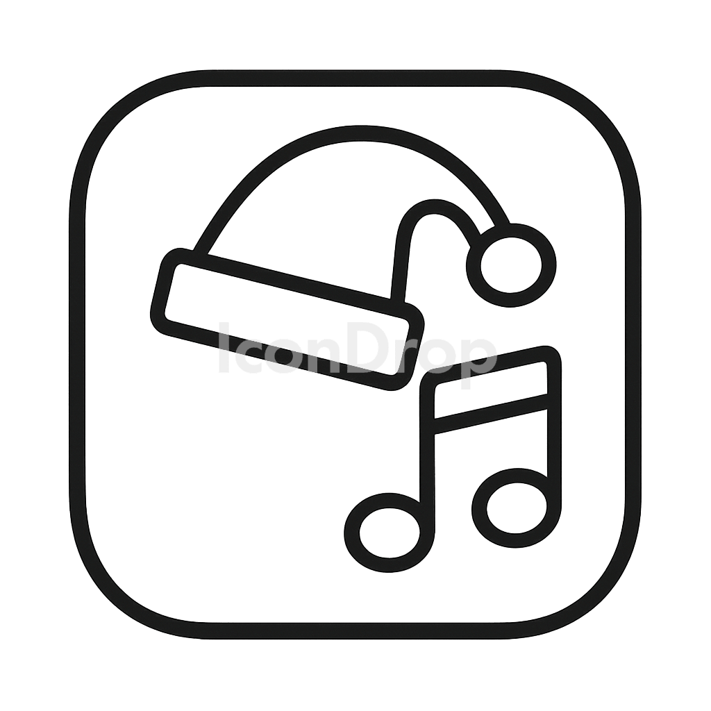 Christmas Music App Icon Outline