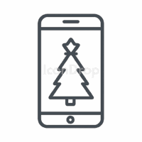 Christmas Phone App Icon Outline