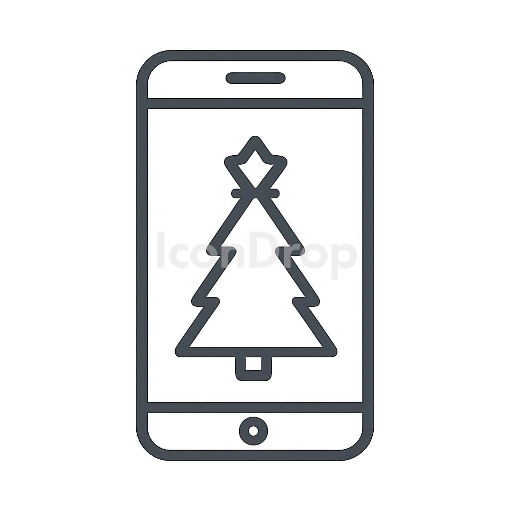 Christmas Phone App Icon Outline