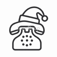 Christmas Phone Icon Aesthetic Outline
