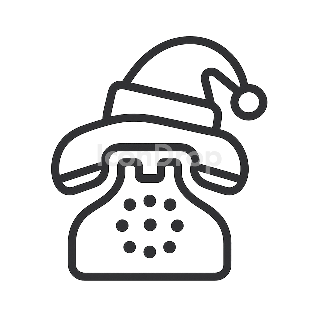 Christmas Phone Icon Aesthetic Outline