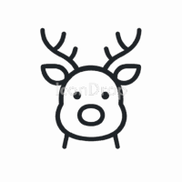 Christmas Reindeer Icon Outline