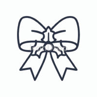 Christmas Ribbon Icon Outline