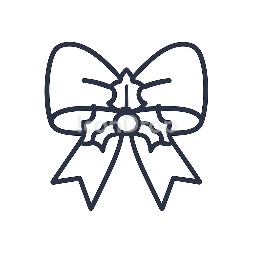 Christmas Ribbon Icon Outline