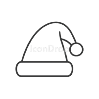 Christmas Santa Hat Icon Outline