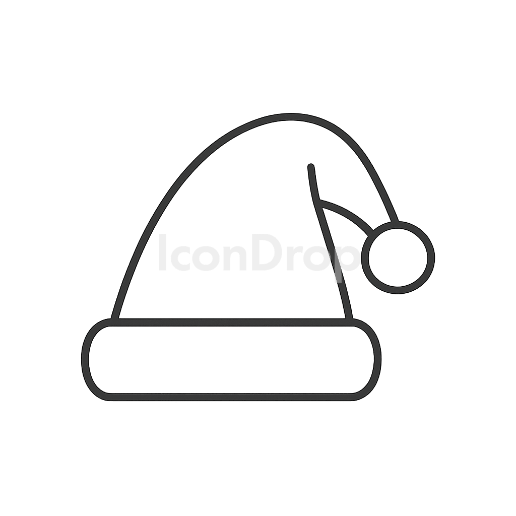 Christmas Santa Hat Icon Outline