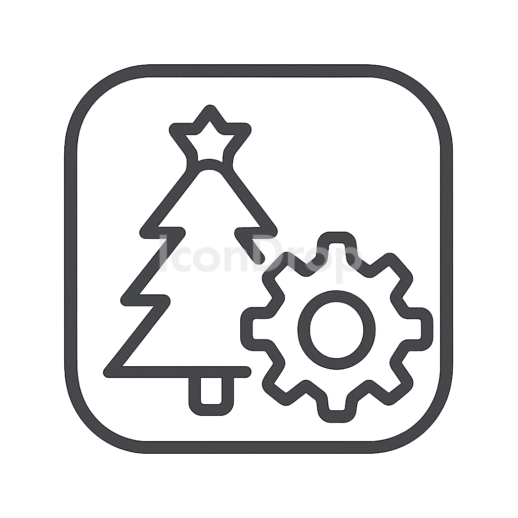Christmas Settings App Icon Outline