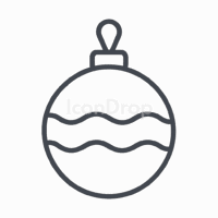 Christmas Tree Ball Icon Outline