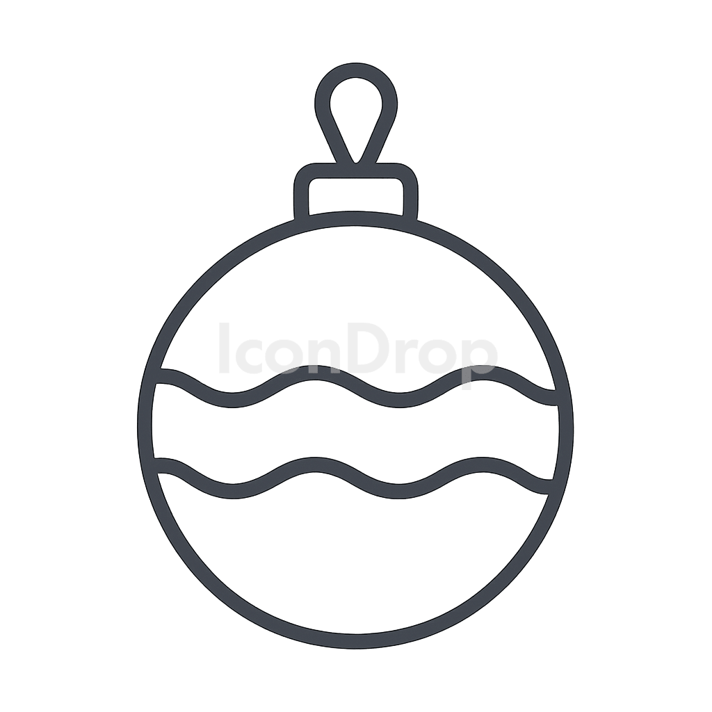 Christmas Tree Ball Icon Outline