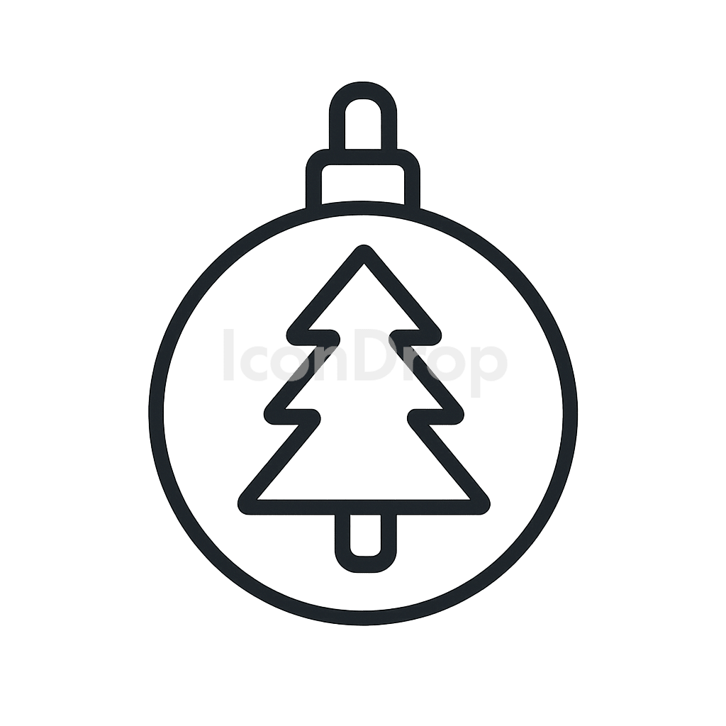 Christmas Tree Decoration Icon Outline