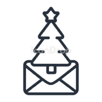 Christmas Tree Icon For Email Outline