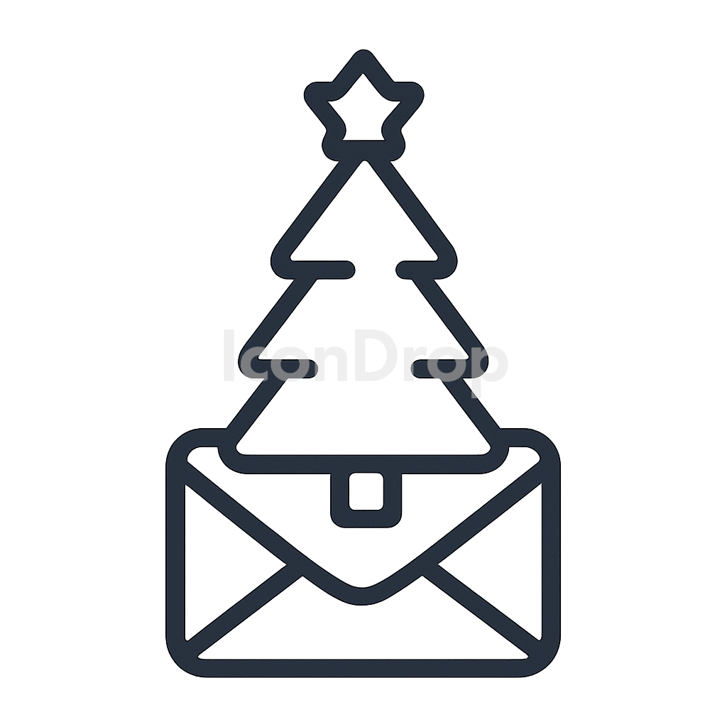Christmas Tree Icon For Email Outline