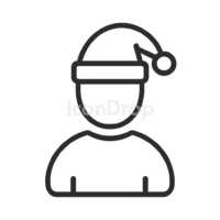Christmas User Icon Outline