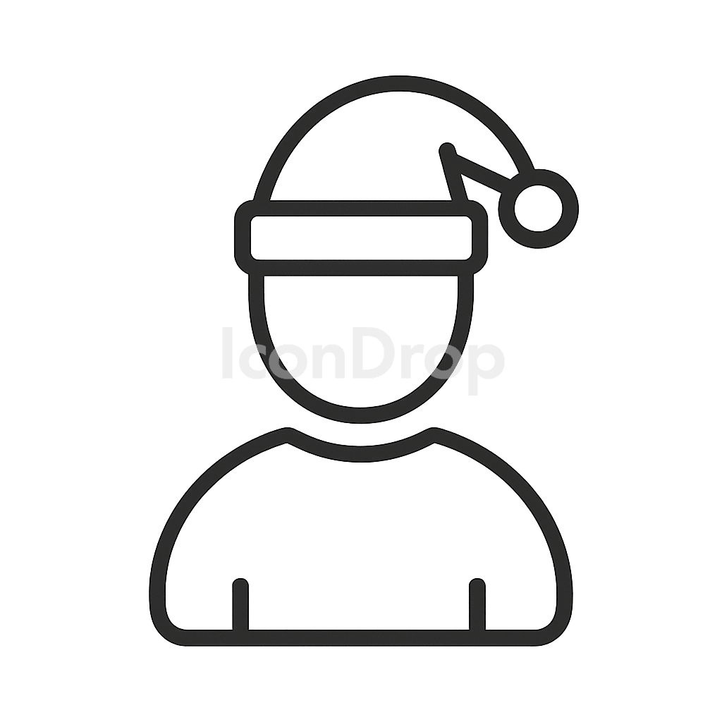 Christmas User Icon Outline