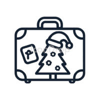 クリスマスバケーションのアイコン(アウトライン)