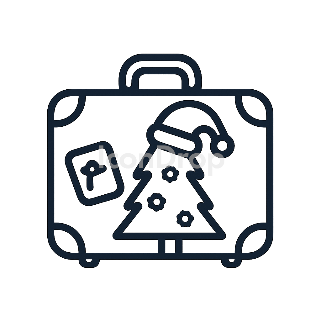 クリスマスバケーションのアイコン アウトライン