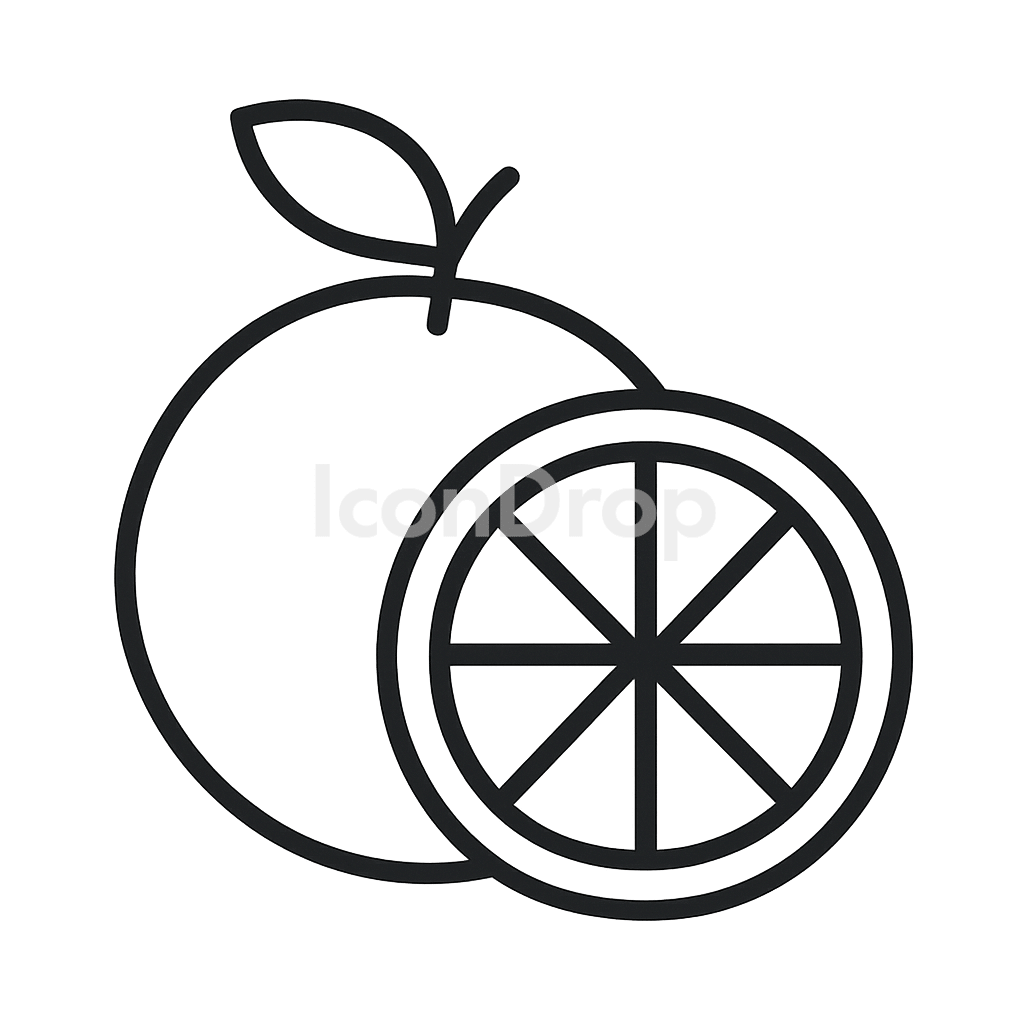 Citrus Fruits Icon Outline