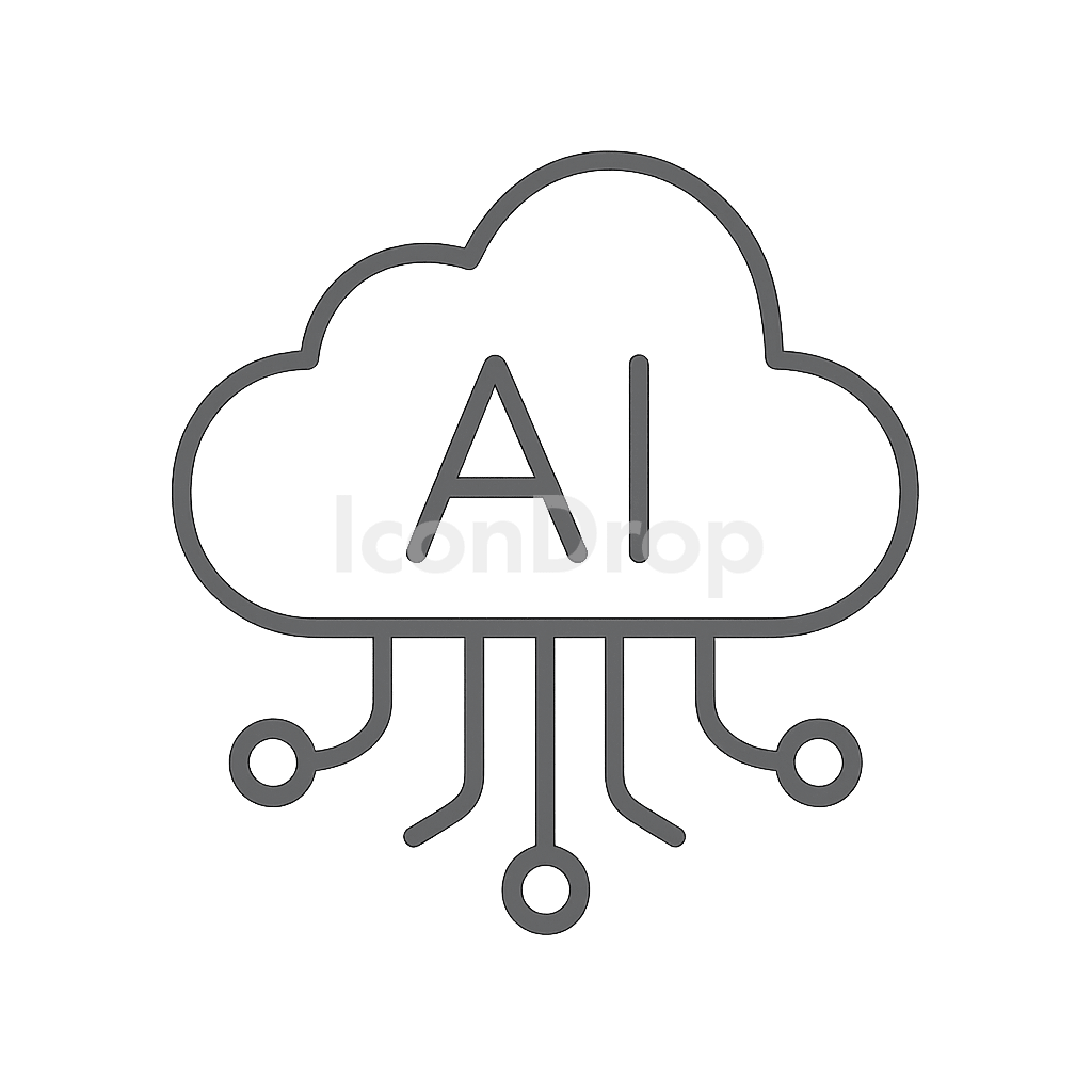 Cloud Ai Icon Outline