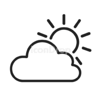 Cloud And Sun Icon Outline