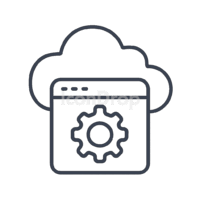 Cloud Based Software Icon Outline