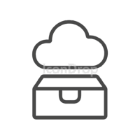 Cloud Box Icon Outline