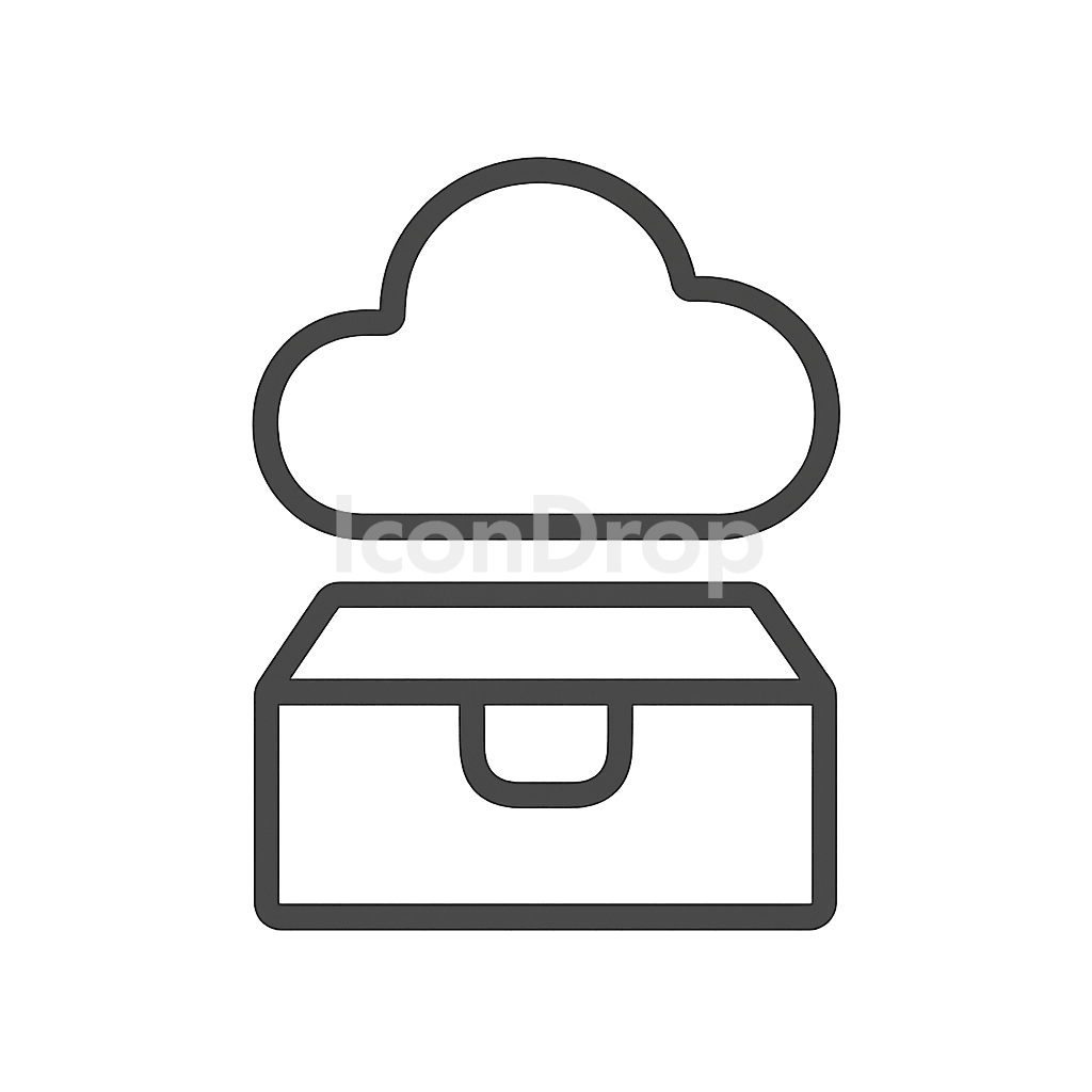 Cloud Box Icon Outline