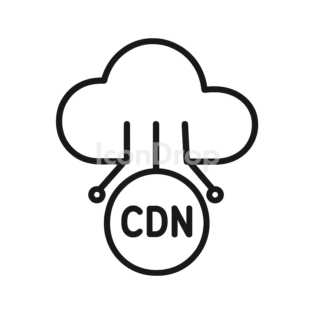 クラウドCDNのアイコン アウトライン