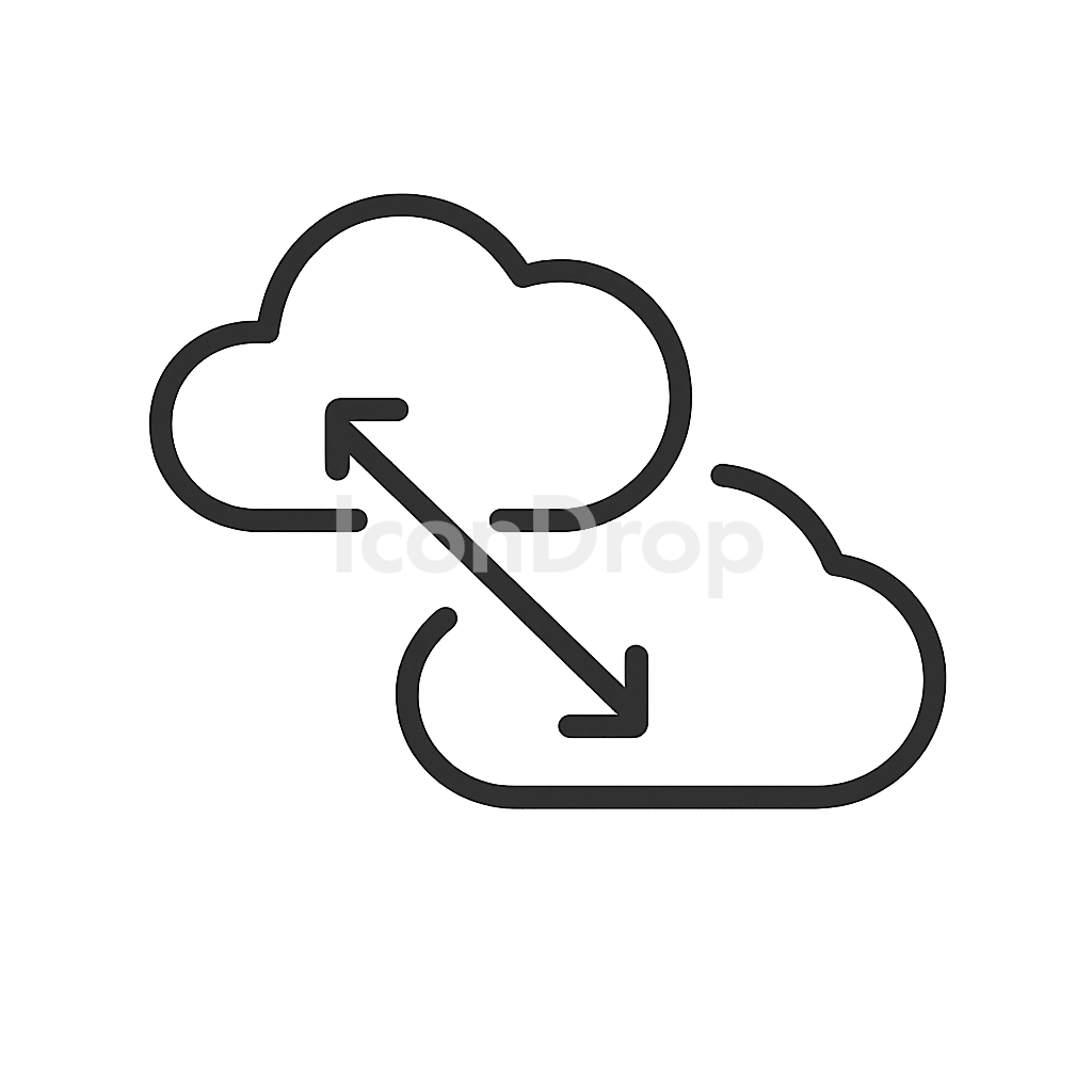 Cloud Compare Icon Outline