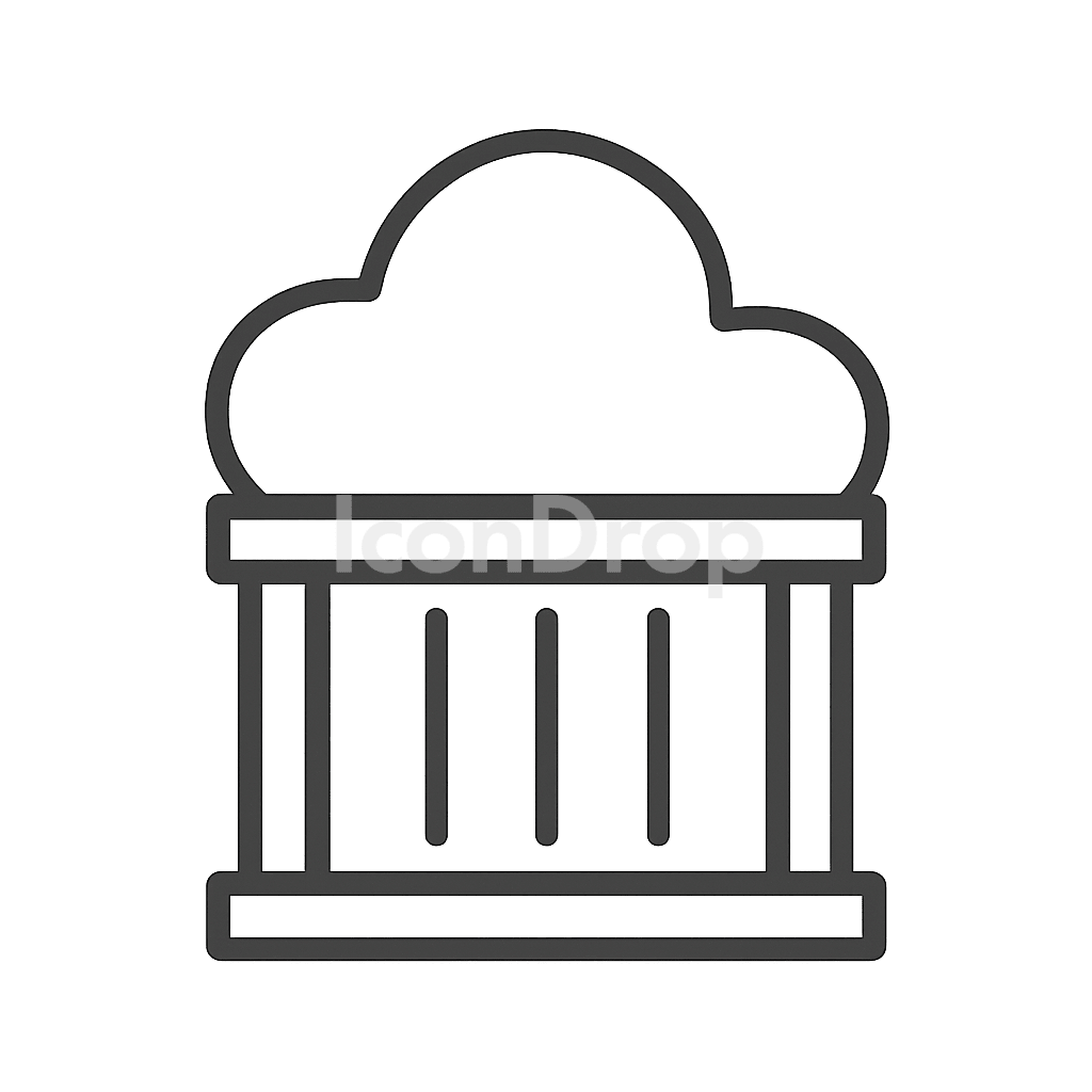 Cloud Container Icon Outline