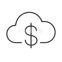 Cloud Cost Icon Outline
