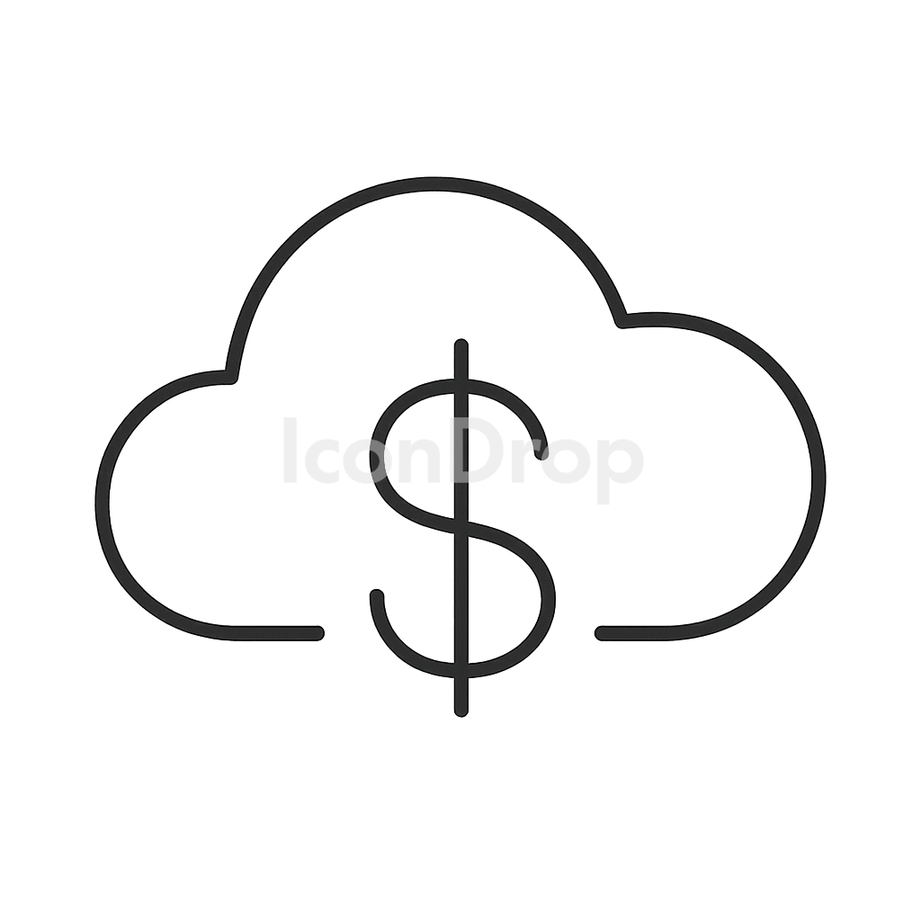 Cloud Cost Icon Outline
