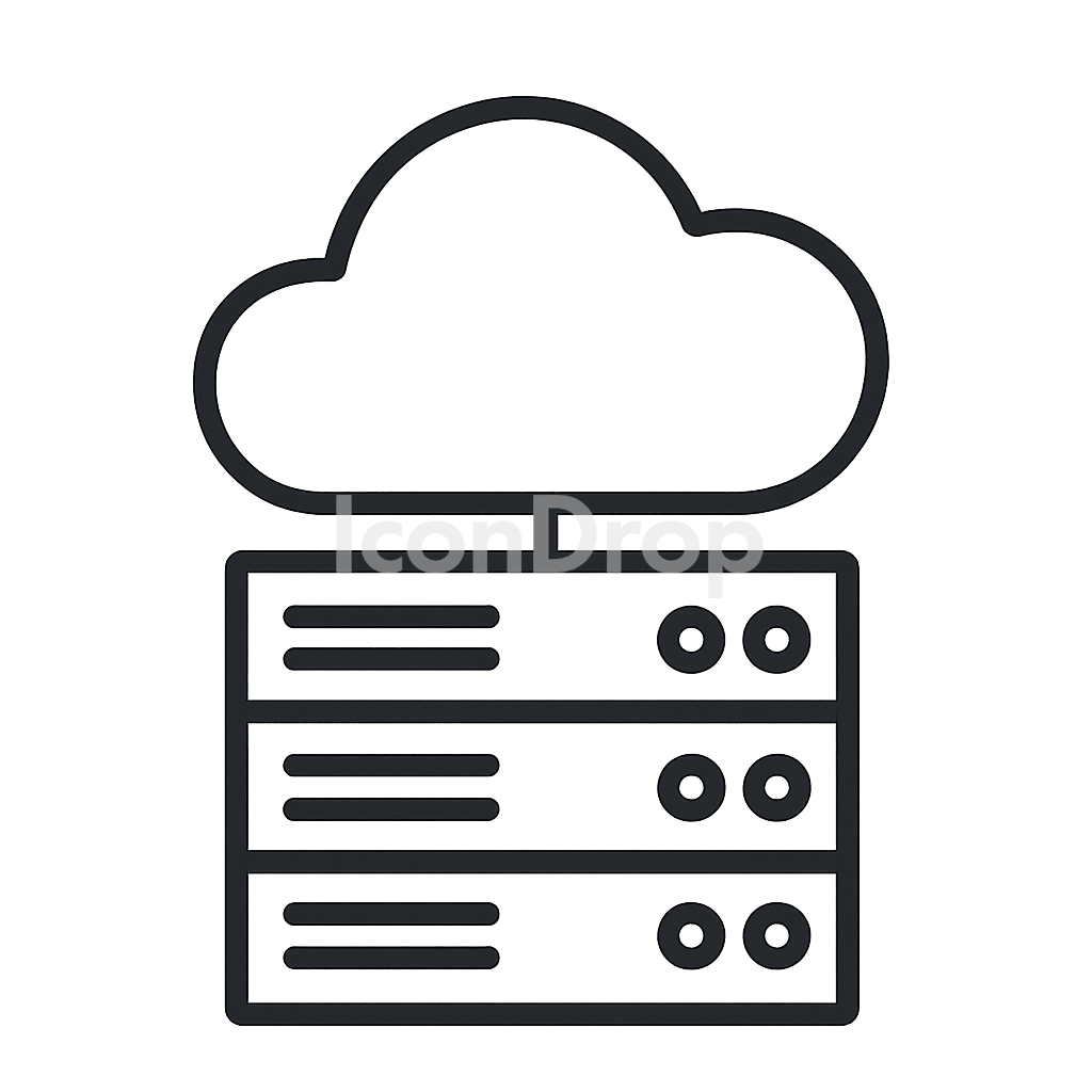 Cloud Data Center Icon Outline