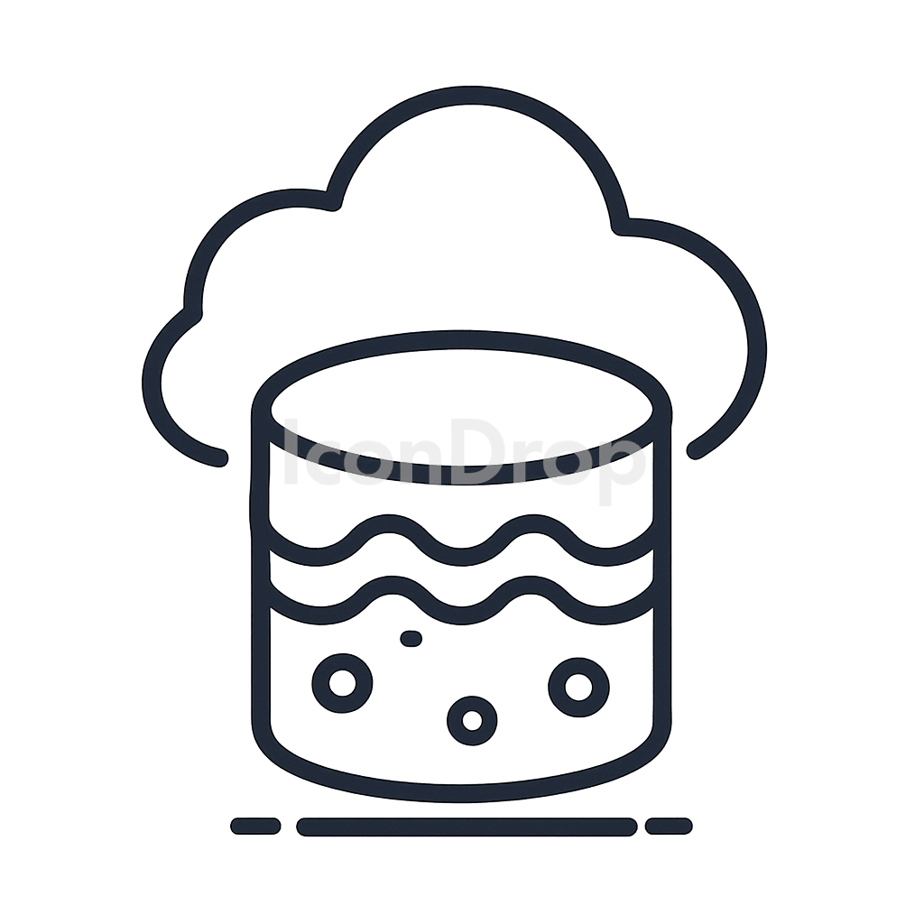 Cloud Data Lake Icon Outline