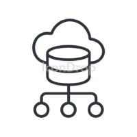 Cloud Data Platform Icon Outline