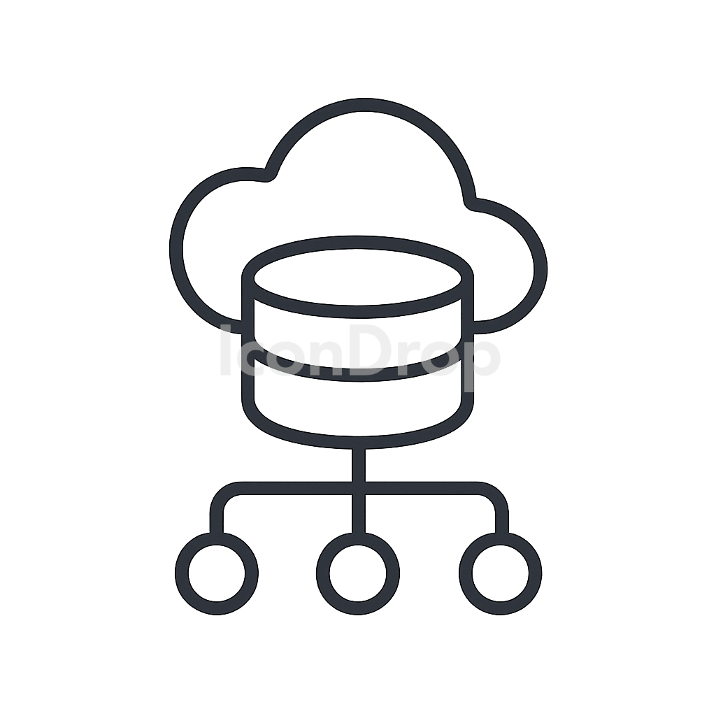 Cloud Data Platform Icon Outline
