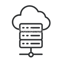Cloud Data Storage Icon Outline