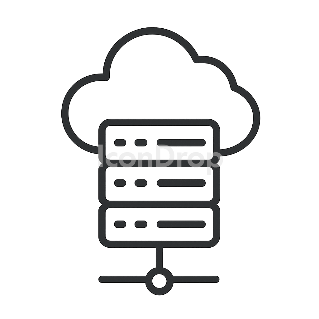 Cloud Data Storage Icon Outline